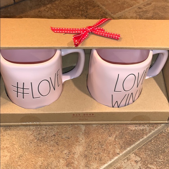Rae Dunn “#Love” & “Love Wins” Mug Set - Picture 4 of 4